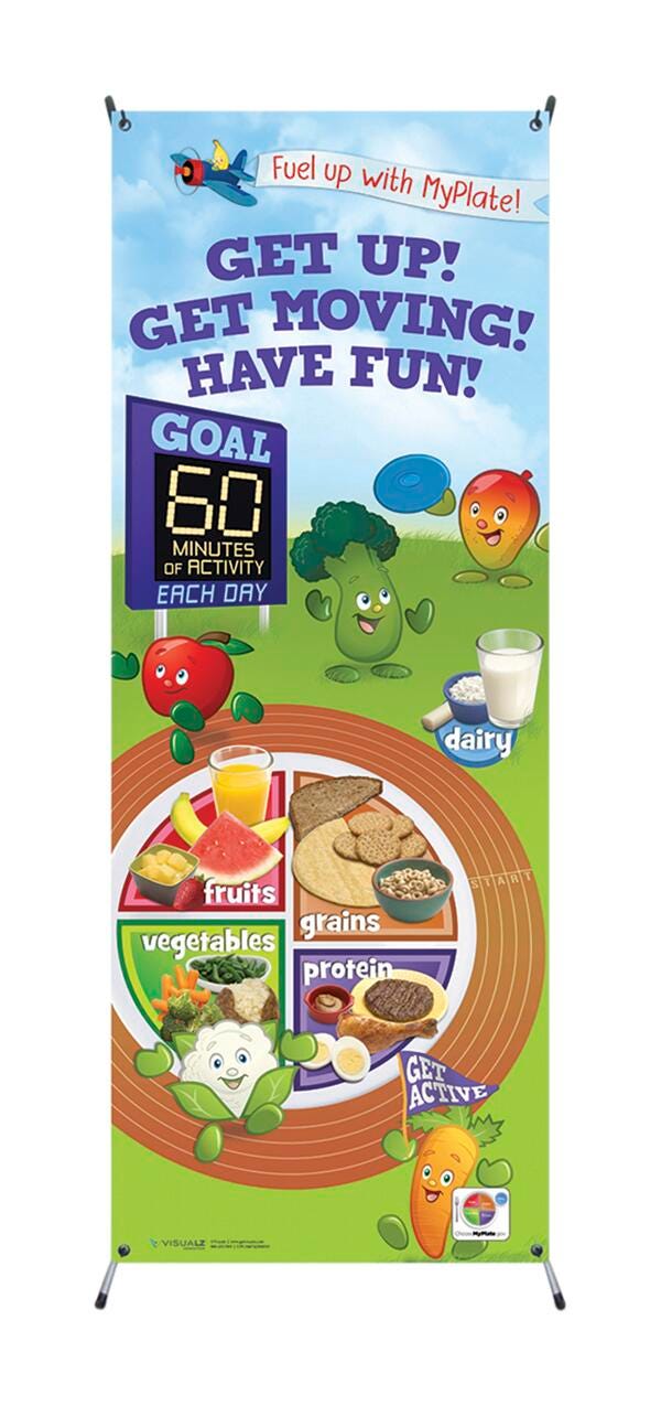 Image for Visualz Active Kids MyPlate Vinyl Banner with Stand from School Specialty