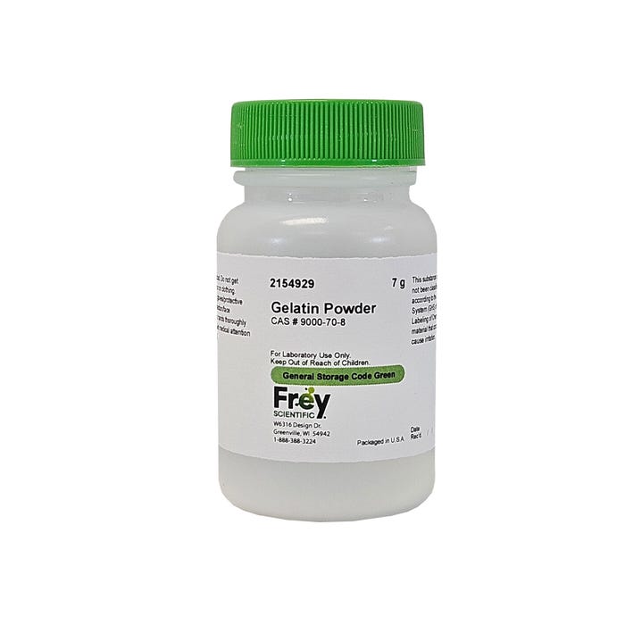 Frey Scientific Gelatin Powder, Lab Grade, 7 Grams