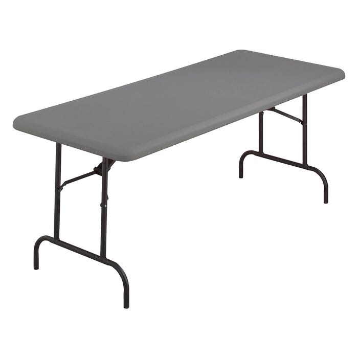 Iceberg IndestrucTable Folding Table, Charcoal, 60 x 30 x 29 Inches