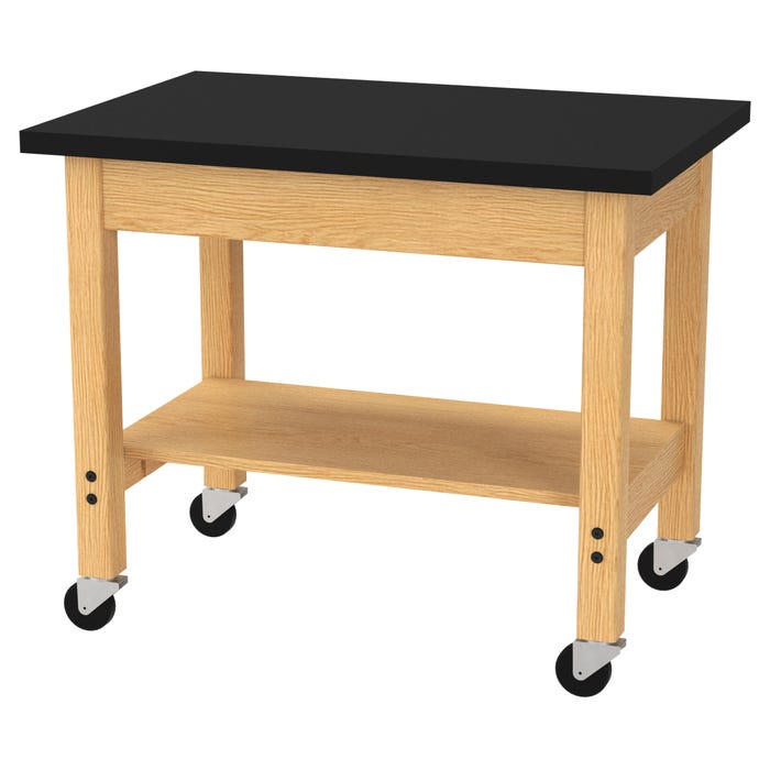 Diversified Spaces Access Mobile Demonstration Cart, 36 x 24 x 30-1/4 Inches, Wood, ChemGuard Laminate Top, Oak, UV Finish