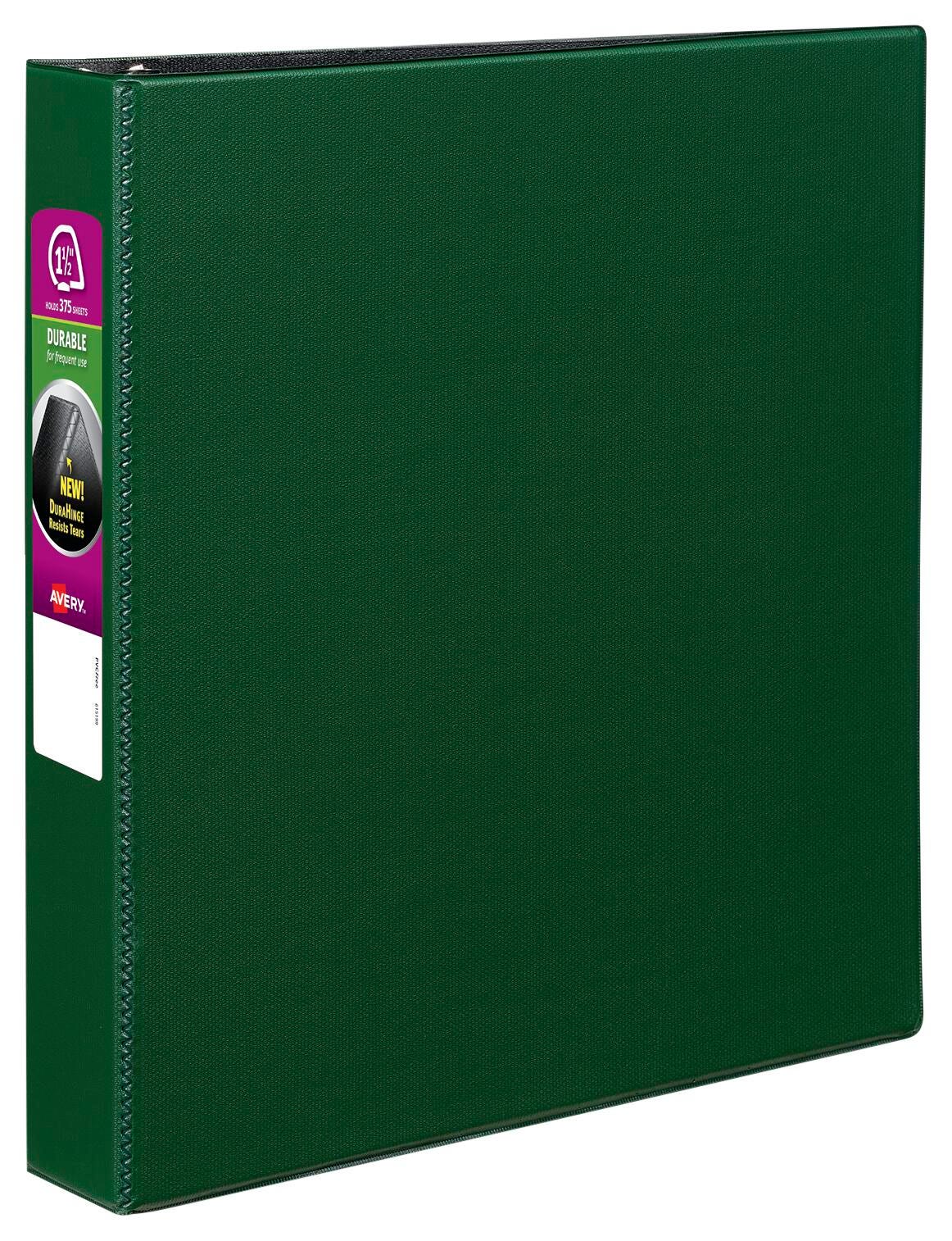 Avery Durable Binder, 1-1/2 Inch Slant Ring, Green 1396573