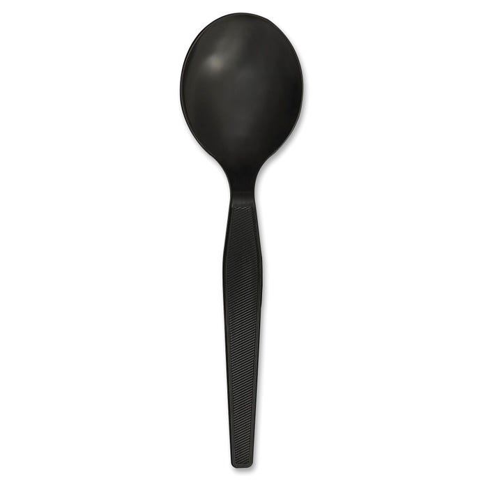 Genuine Joe Soup Spoons, Black, Pack of 1000