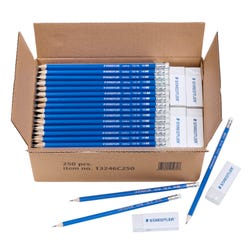 Staedtler Norica Number 2 Pencils and Erasers, Presharpened, Pack of 250 2149462