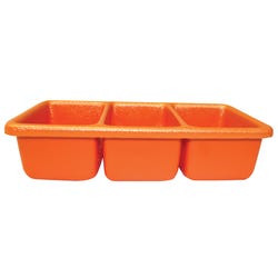 Shirley K's Storage Tray, 3 Compartment, 10-1/2 x 5-1/2 x 2-1/2 Inches, Orange