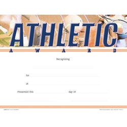 Achieve It! Athletic Recognition Awards, Fill in the Blank, 11 x 8-1/2 Inches, Pack of 25, Item Number 2105079
