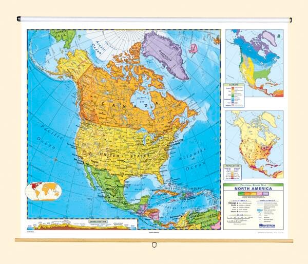 Nystrom Political Relief Map, North America, Item Number 1398307