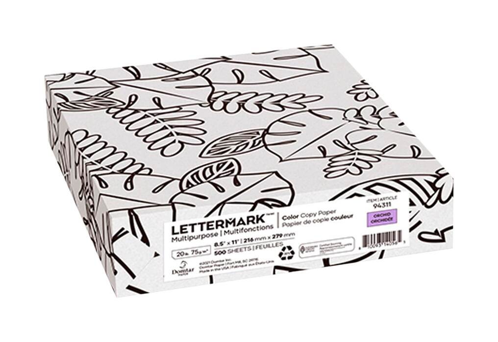 LetterMark Multi-Purpose Paper, 20 lb, 8-1/2 x 11 Inches, Orchid, Pack of 500, Item Number 2095590