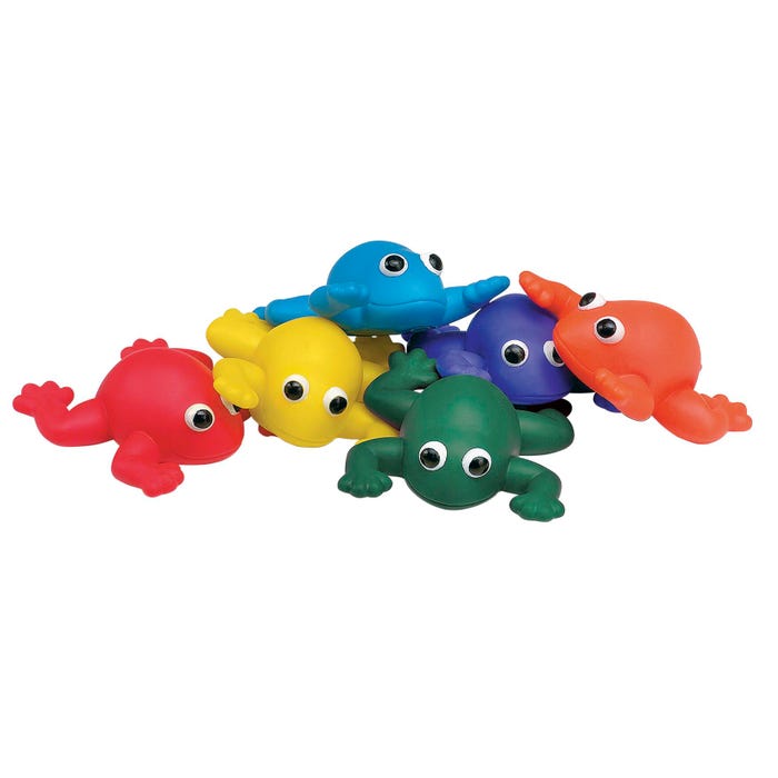 Sportime Indestructible Bean Bag Frogs, Assorted Colors, Vinyl, Set of 6