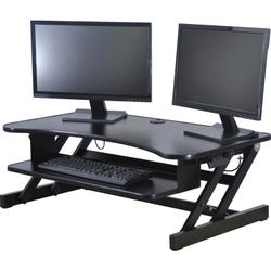 Lorell Deluxe Adjustable Desk Riser, 37 x 24 x 16 Inches, Black
