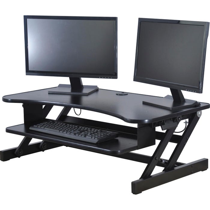 Lorell Deluxe Adjustable Desk Riser, 37 x 24 x 16 Inches, Black