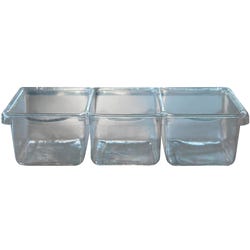 Shirley K's Storage Tray, 3 Compartment, 10-1/2 x 5-1/2 x 2-1/2 Inches, Clear