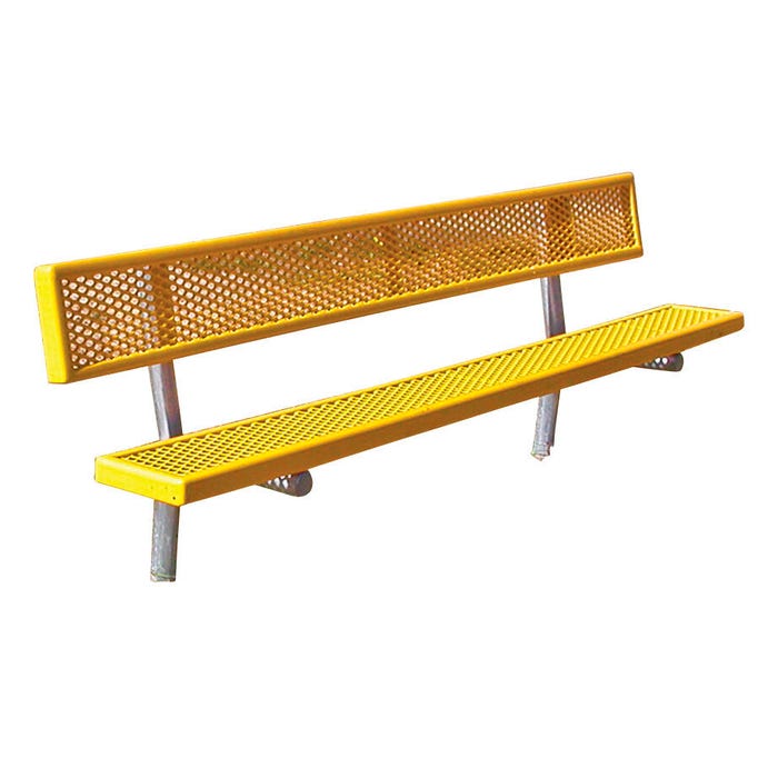 Kay Park-Rec In-Ground Bench with Back, Plastisol Coated
