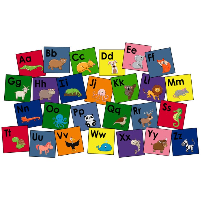 Childcraft ABC Furnishings Washable Alphabet Carpet Squares, 15 x 15 Inches, Set of 26