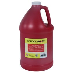 School Smart Washable Tempera Paint, Red, 1 Gallon Bottle 2002760