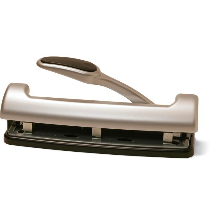 Officemate EZ Lever Adjustable 2 or 3 Hole Punch with Lever, 15 Sheets
