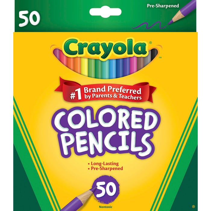Crayola Colored Pencils, Assorted Colors, Set of 50