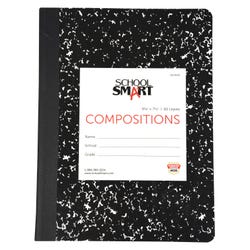 School Smart Hard Cover Ruled Composition Book, 60 Sheets, 9-3/4 x 7-1/2 Inches 002040