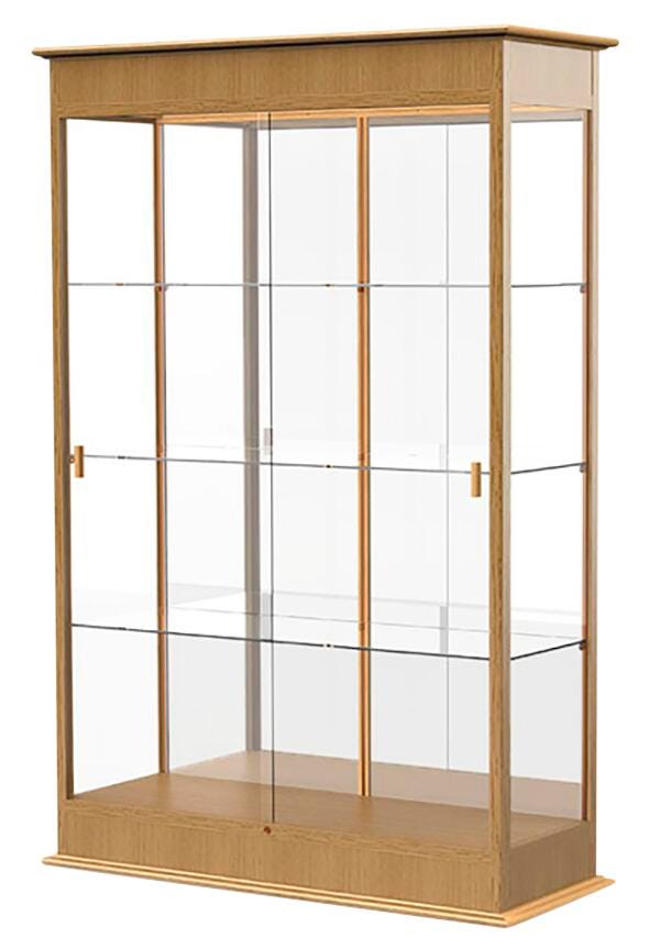 Ghent Varsity Oak Floor Display Case, Sliding Doors 4001486