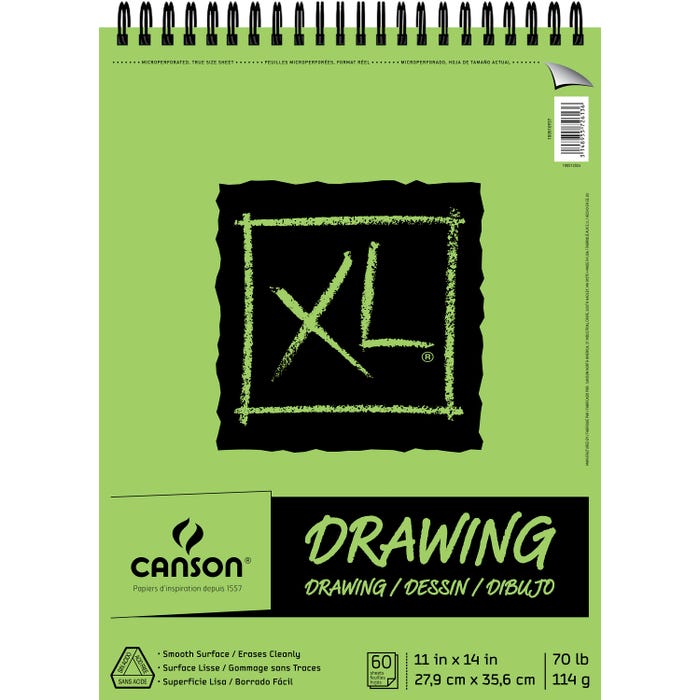 Canson XL Top Wire Drawing Pad, 11 x 14 Inches, 70 lb, 60 Sheets