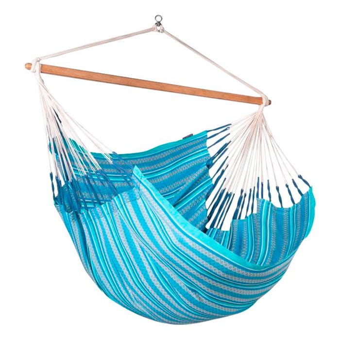 LA SIESTA Habana Organic Cotton Kingsize Hammock Chair, 55 x 67 Inches, Azure