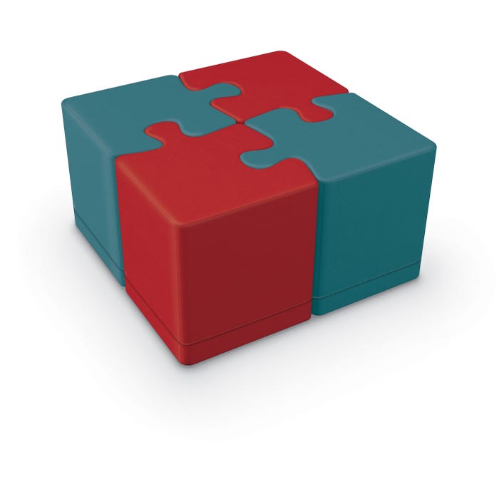 MooreCo Tinker All Foam Ottoman Puzzle, 4 Piece Set