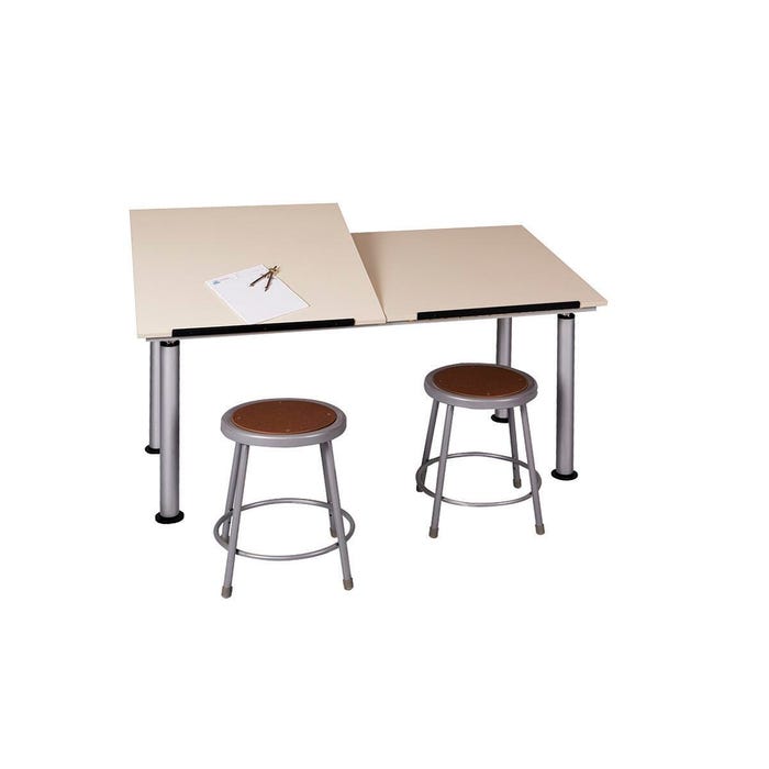 Diversified Woodcrafts ALTD Drawing Table, 2 Piece Adjustable Top, 60 x 30 x 28 Inches, Plastic Laminate Top