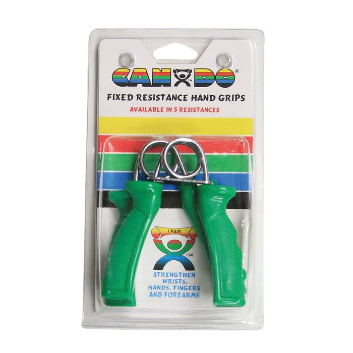 CanDo Ergonomic Hand Grip, Green, Moderate 12 Pounds, Set of 2