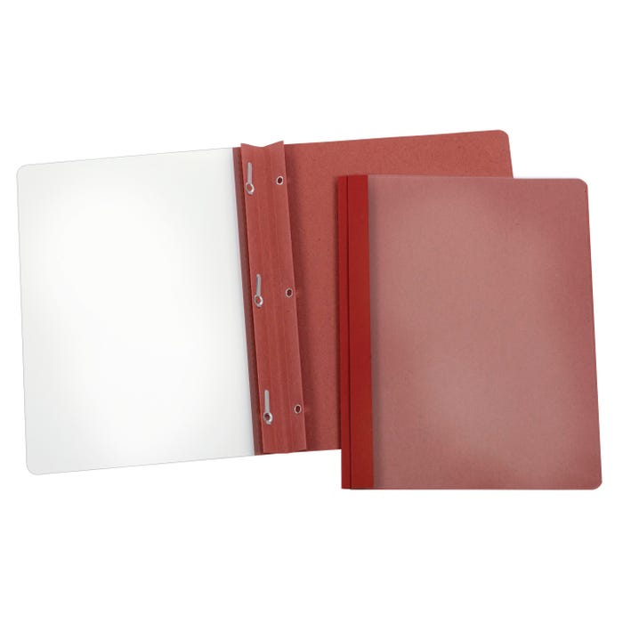 Earthwise Clear Front Report Cover, 8-1/2 x 11 Inches, Red, Pack of 25