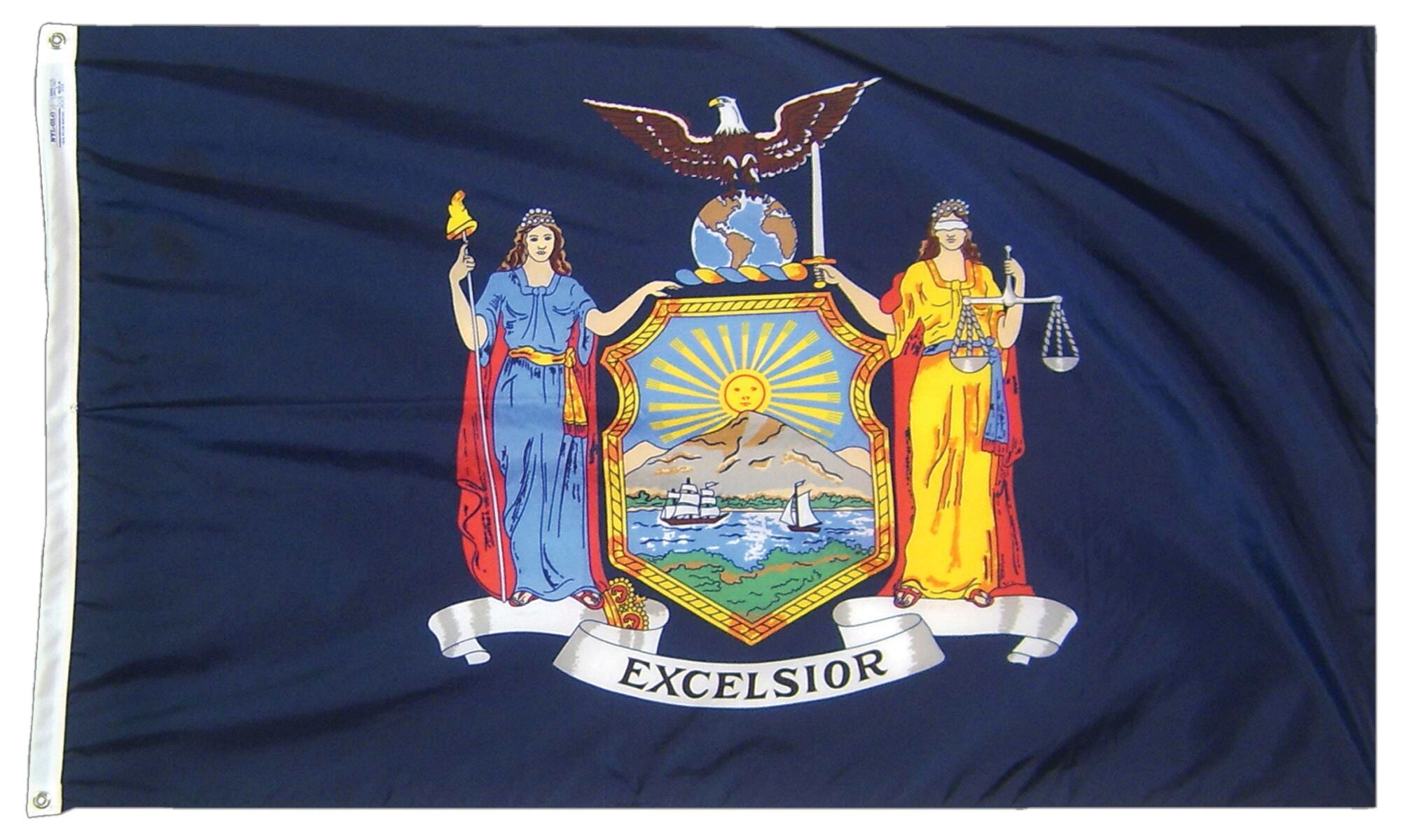 Image for Annin New York State Flag, Nylon, Indoor, 3 x 5 Feet from School Specialty