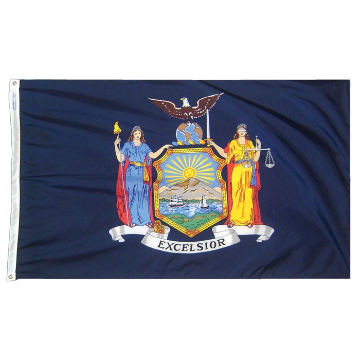Annin New York State Flag, Nylon, Indoor, 3 x 5 Feet