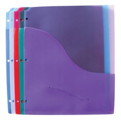 School Smart Poly Binder Pocket Divider, 8-1/2 x 11 Inches, Assorted Colors, Pack of 5 081950