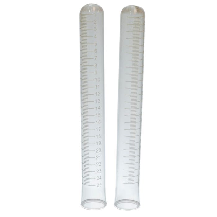 Eisco Labs Test Tubes, Graduated and Inverse Scaled, 25 Milliliters, Set of 2