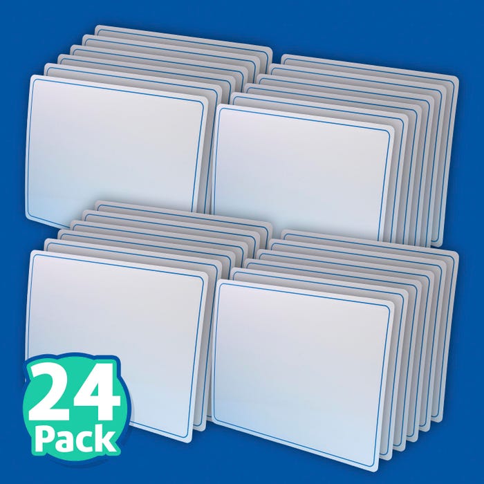 Flipside Two Sided Magnetic Dry Erase Learning Mats, 9 x 12 Inches, White, Pack of 24