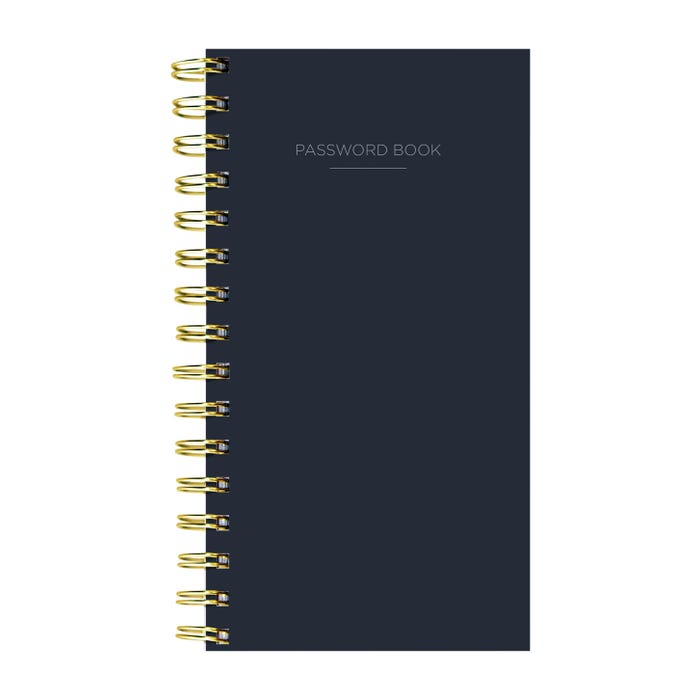TF Publishing Spiral Ruled Password NoteBook, 3-1/2 x 6-1/2 Inches, Colored Lines, Black