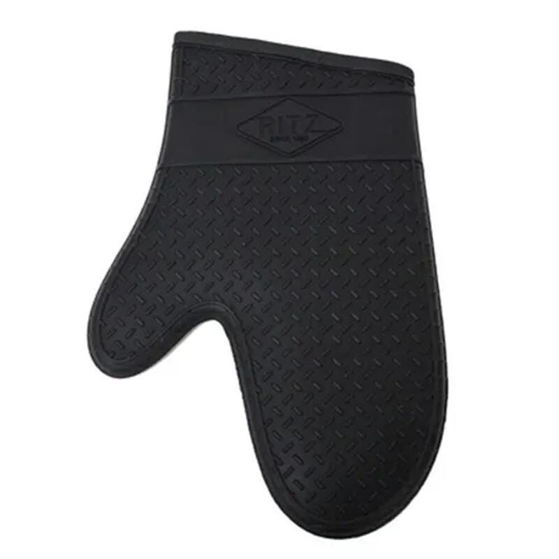 Chef Revival Foodservice Silicone Exterior Oven Mitt, 13 Inch, Black