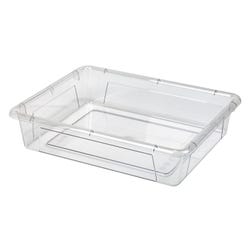 School Smart Storage Tray, Letter Size, 10-3/4 x 13-1/4 x 3 Inches, Clear, Pack of 5 2087471