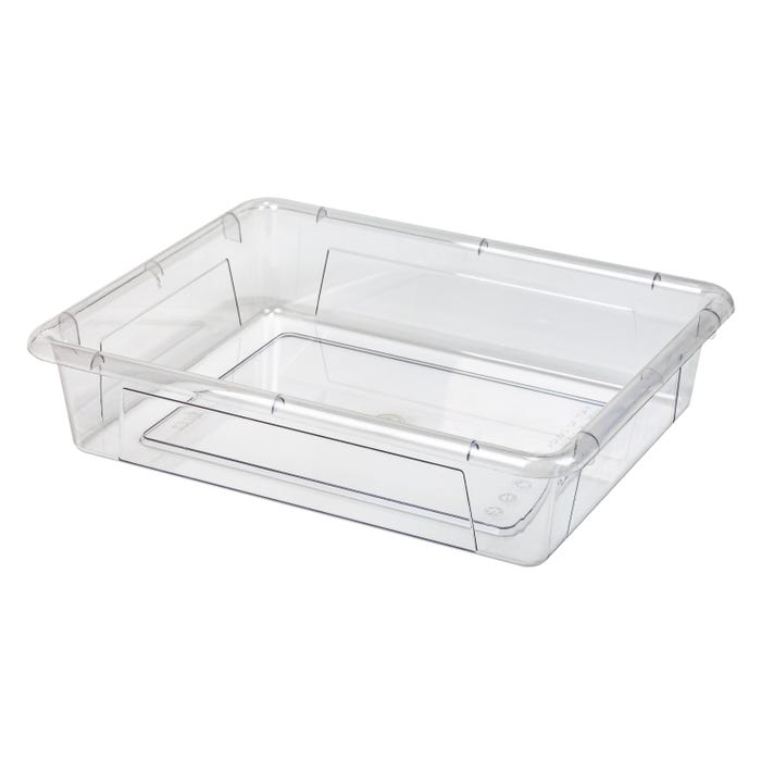 School Smart Storage Tray, Letter Size, 10-3/4 x 13-1/4 x 3 Inches, Clear, Pack of 5