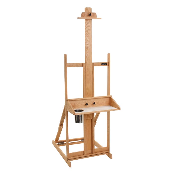 American Easel H-Frame Maestro Easel, 24 X 30 in Base, Kenosha Oak, Red, Golden