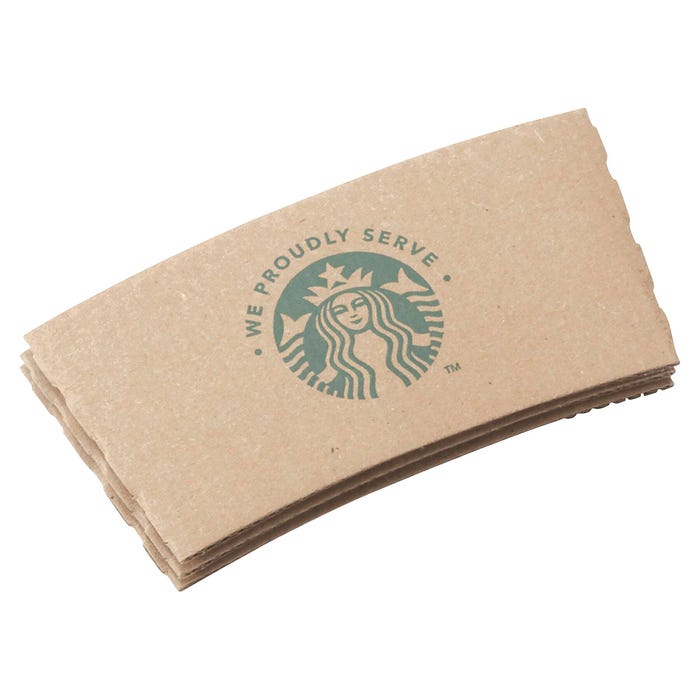 Starbucks We Proudly Serve Hot Cup Sleeve, 12 - 20 oz, Fiber, Brown, Case of 1360