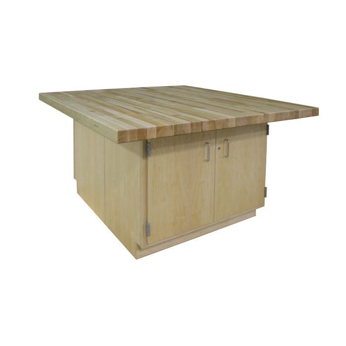 Hann Art and Printmaking Workstation, 64 W x 54 D x 33-1/4 H Inches, Hard Maple