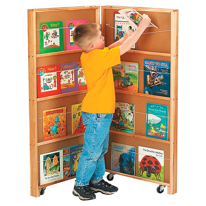 Jonti-Craft 2-Panel Mobile Library Bookcase, 48 x 2-1/2 x 48 Inches