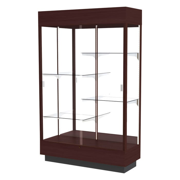 Ghent Heritage Series Lighted Floor Case With Hardwood Finish And Sliding Doors