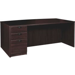 Lorell Prominence Laminate Desk, Full Left Pedestal, 72 x 42 x 29 Inches, Espresso