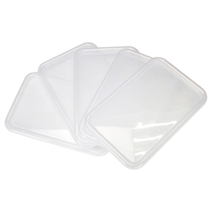 School Smart Storage Bin Non-Snap On Lid, 8 x 12-3/8 Inches, Translucent, Pack of 5