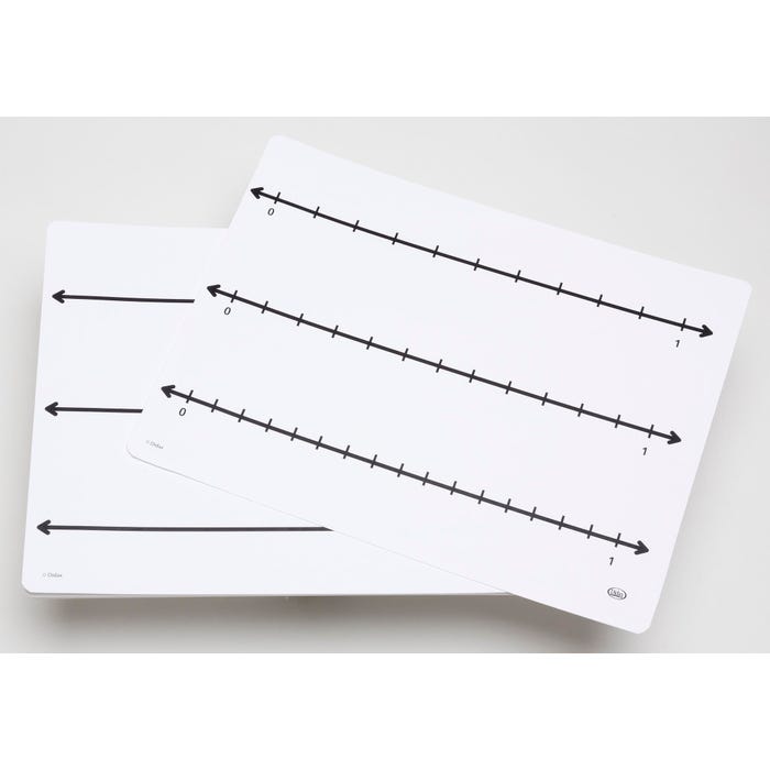 Didax Write-On/Wipe-Off Fraction Number Line Mats, Set of 10