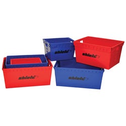 Shield Corrugated Medium Storage Bins, 24 x 17-1/2 x 13 Inches, Set of 4