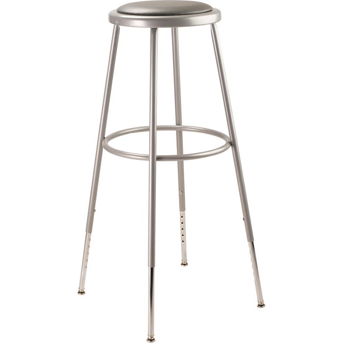 National Public Seating Height Adjustable Heavy Duty Vinyl Padded Steel Stool, 6400 Series, 30-1/2 to 38-1/2 Inch Seat Height, G