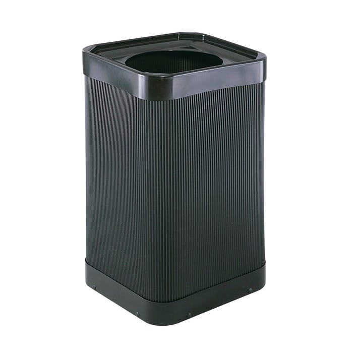 Safco At Your Disposal Square Trash Receptacle, 38 Gallon Capacity, Black