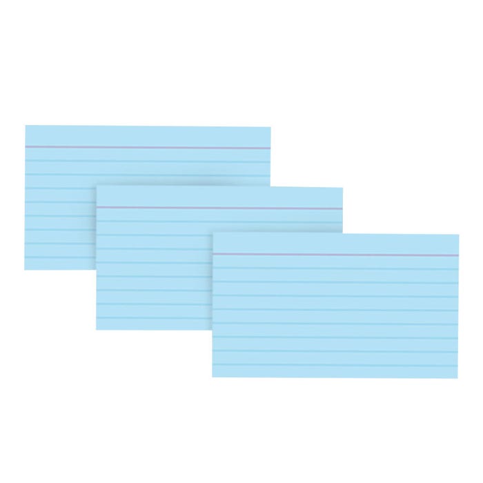 School Smart Ruled Index Cards, 3 x 5 Inches, Blue, Pack of 100