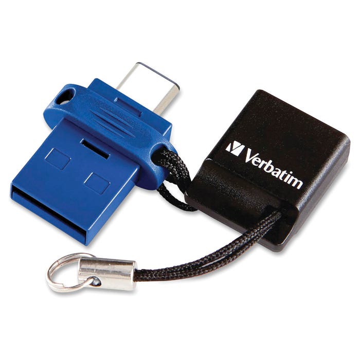 Verbatim Store 'N' Go Dual USB 3.0 Flash Drive for USB-C Devices, 64 GB